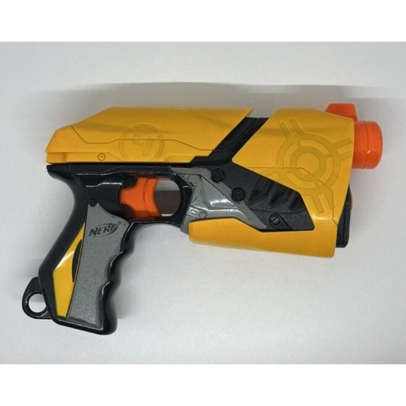 Nerf Dart Tag Sharp Shot Single Blaster Toy Gun Hasbro Yellow Side Arm Pistol - Picture 2 of 12